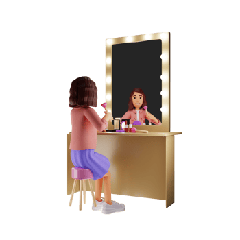 Face Makeup Cosmetics, 3D Character illustration png