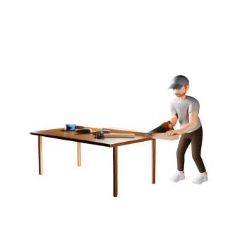 Male Carpenter 3D Character Illustration png