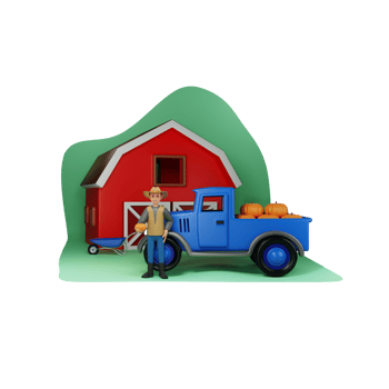 Male Farmer Standing in Farm, 3D Character Illustration png