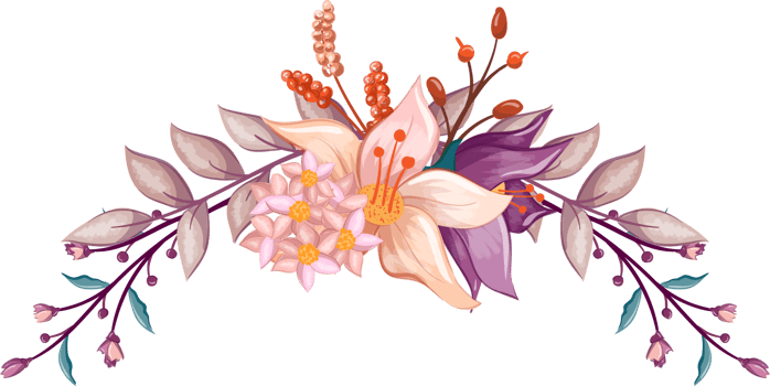 Orange Flower Arrangement with watercolor style png