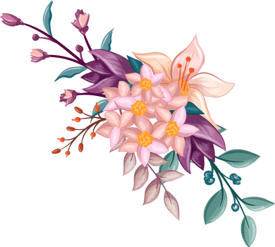 Orange Flower Arrangement with watercolor style png