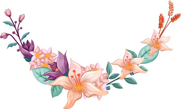 Orange Flower Arrangement with watercolor style png