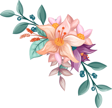 Orange Flower Arrangement with watercolor style png