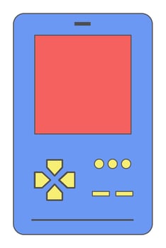 Retro Game Console Sticker Vector Illustration