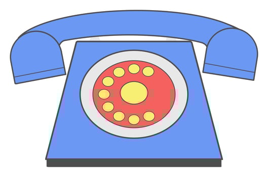 Retro Phone Sticker Vector Illustration