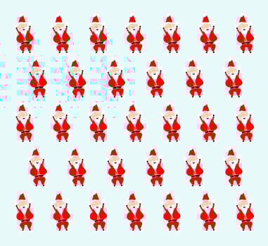 Santa Clause vector illustration pattern on blue background