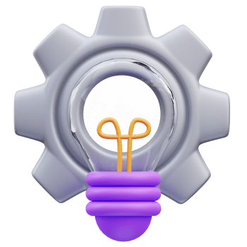 3d render illustration of management project idea icon, creative, innovative png