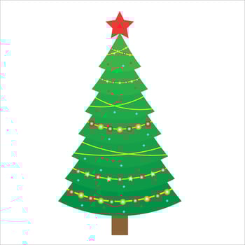 Beautiful christmas tree elegant  vector on white background isolated