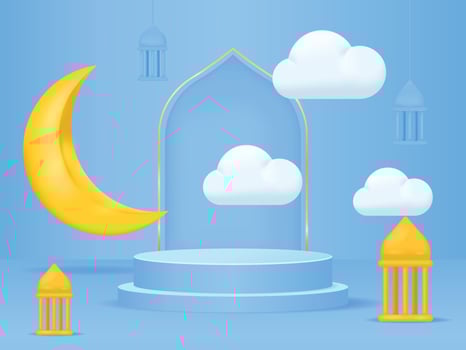 3d modern Islamic podium  suitable for Ramadan eid fitr  Eid and al Adha vector