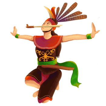Ethnic dance of the Dayak tribe of Kalimantan Island png