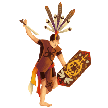 Ethnic dance of the Dayak tribe of Kalimantan Island png
