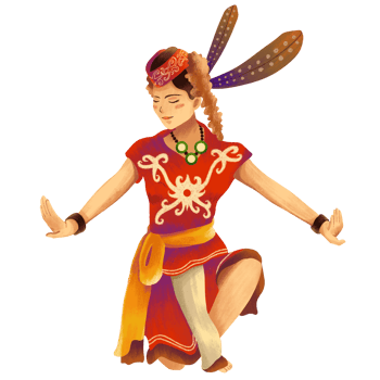 Ethnic dance of the Dayak tribe of Kalimantan Island png