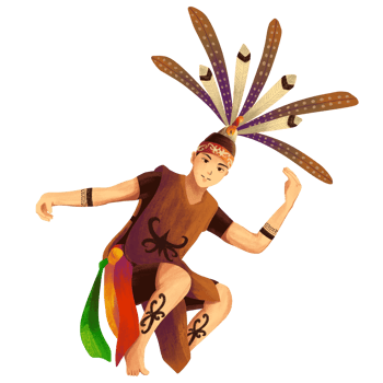 Ethnic dance of the Dayak tribe of Kalimantan Island png