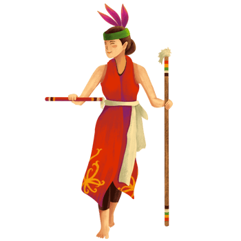Ethnic dance of the Dayak tribe of Kalimantan Island png