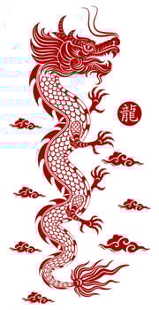 Happy Chinese new year 2024 Dragon Zodiac sign vector