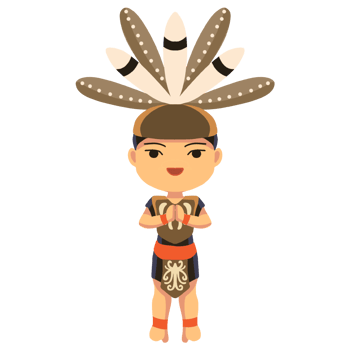 cute character of a Dayak boy png