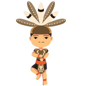 cute character of a Dayak boy png