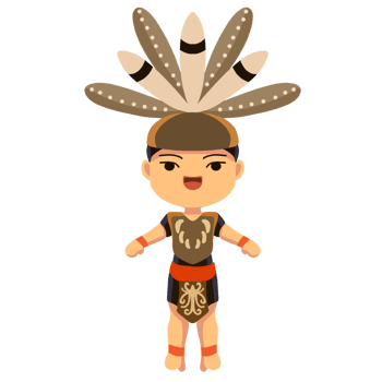 cute character of a Dayak boy png