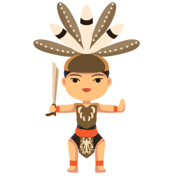 cute character of a Dayak boy png
