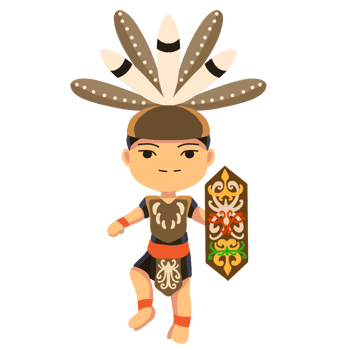 cute character of a Dayak boy png