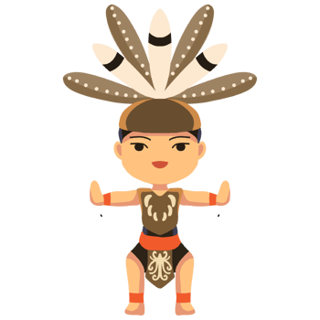 cute character of a Dayak boy png