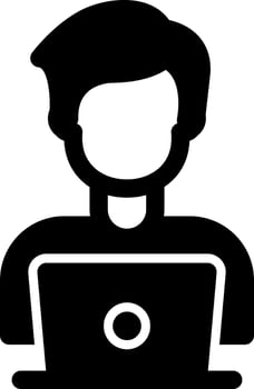 Meeting on Laptop Vector Icon Design