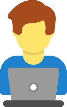 Meeting on Laptop Vector Icon Design