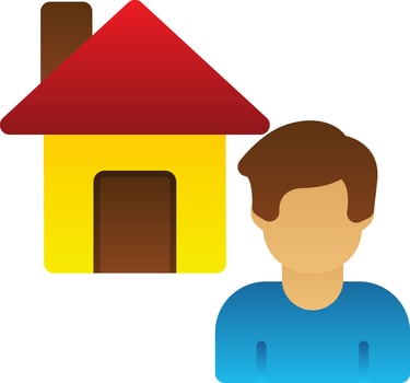 Working at Home Vector Icon Design