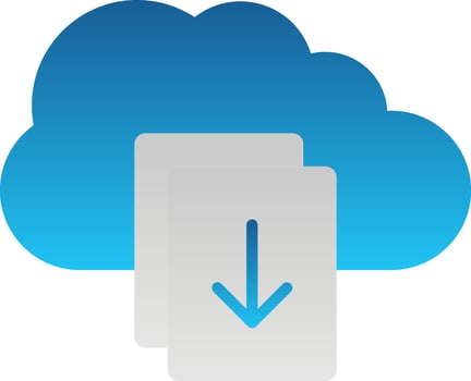 Download File on Cloud Vector Icon Design