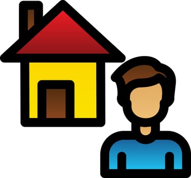 Working at Home Vector Icon Design