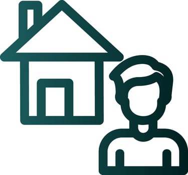 Working at Home Vector Icon Design