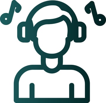 Listening Music Vector Icon Design