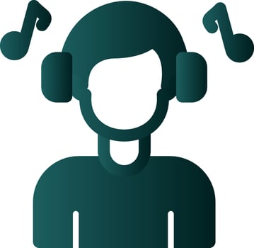 Listening Music Vector Icon Design