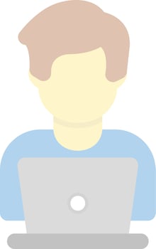Meeting on Laptop Vector Icon Design