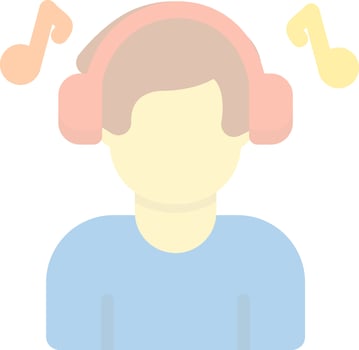 Listening Music Vector Icon Design