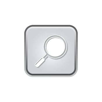 Search Symbol Icon For Financial Business or Target Market, Silver Color Minimalist Graphic Design. vector