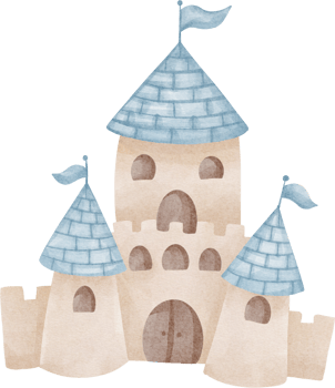 cute watercolor castle png