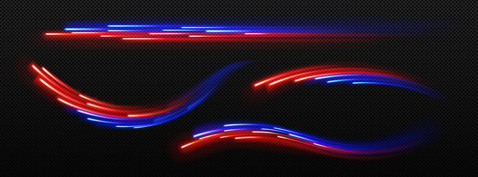 Abstract light speed motion trails, dynamic glow vector