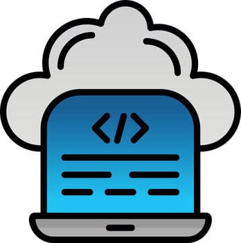 Cloud Coding Vector Icon Design