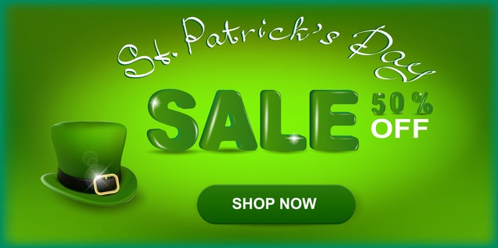 St. Patrick's Day banner design template. Special offer  sale web banner vector