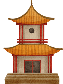 watercolor temple chinese png