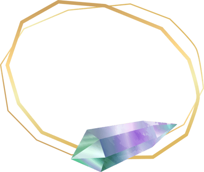 Fluorite, green and purple crystal gem border label png