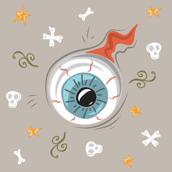 Halloween eye in doodle style vector