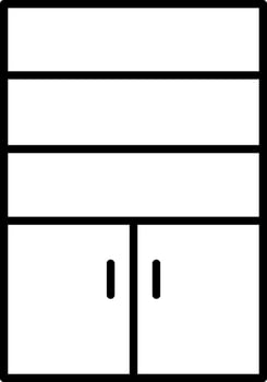 Cupboard with Shelves Line Icon vector