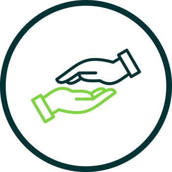 Helping Hand Vector Icon Design