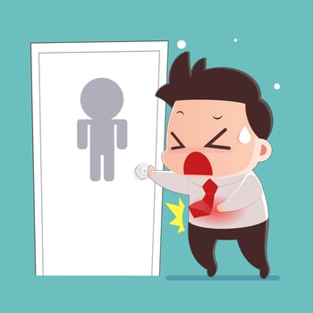 Cartoon man with diarrhea vector