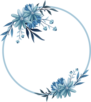 Blue Floral Bouquet With Watercolor png