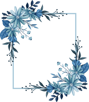 Blue Floral Bouquet With Watercolor png
