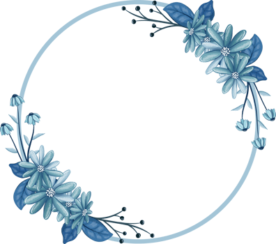 Blue Floral Bouquet With Watercolor png