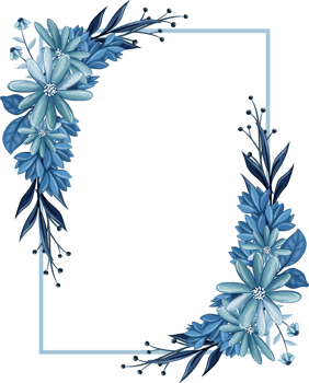 Blue Floral Bouquet With Watercolor png